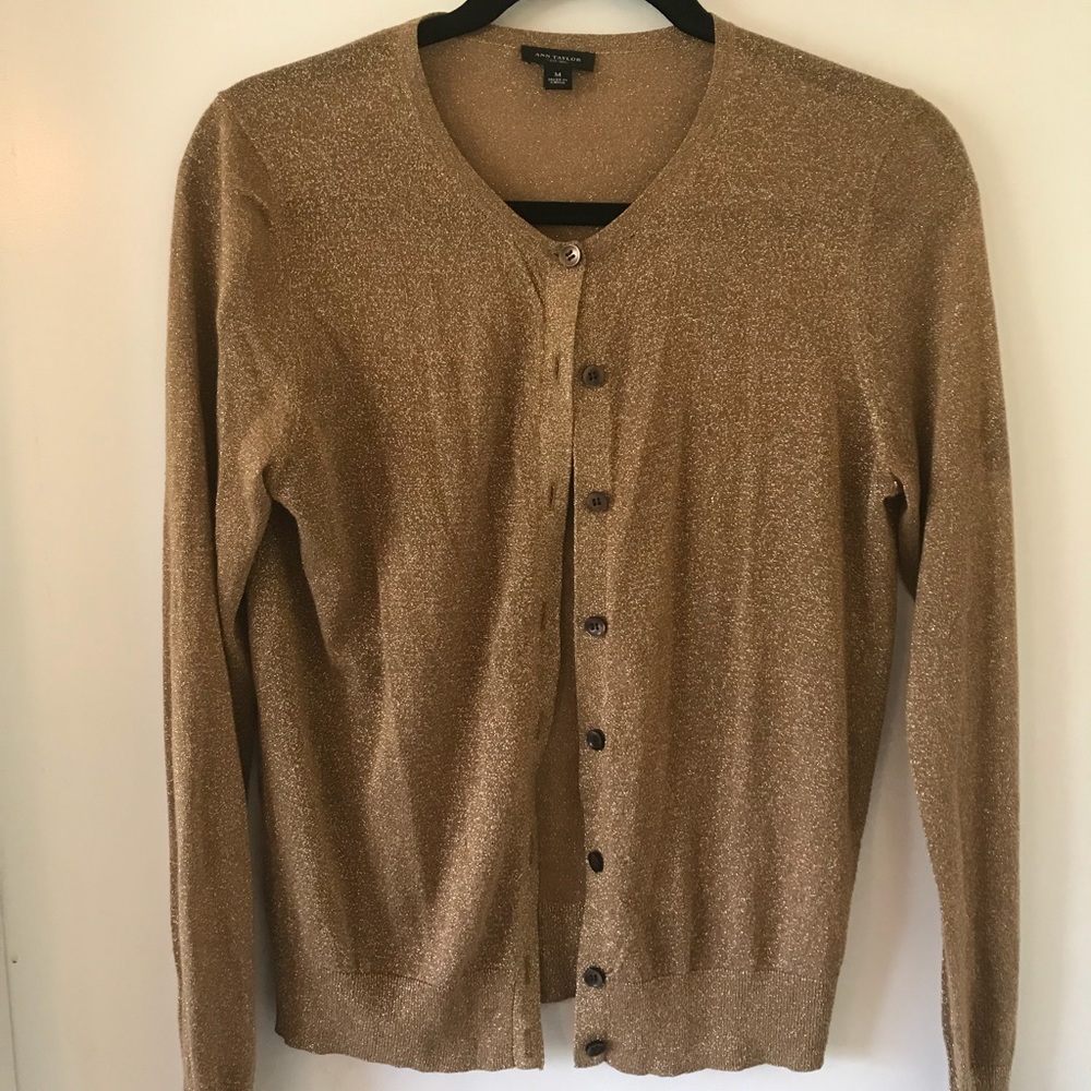 Ann Taylor gold, shimmery sheer, top